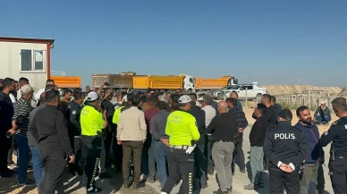 Malatya'da hafriyat kamyonu sürücüleri eylem yaptı!