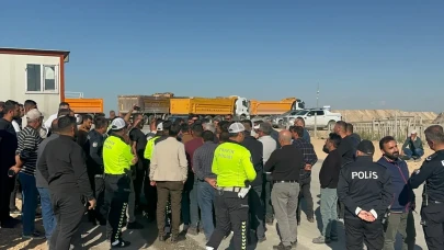 Malatya'da hafriyat kamyonu sürücüleri eylem yaptı!