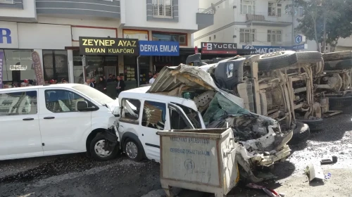 Malatya’da freni patlayan hafriyat kamyonu dehşet saçtı!