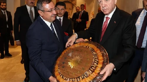 Ak Partili Bakan Cumhurbaşkanı Erdoğan’a kayısı götürdü